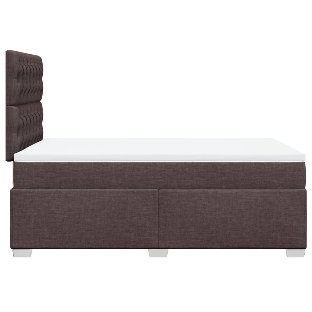 Cama boxspring com colchão 120x190 cm tecido castanho-escuro