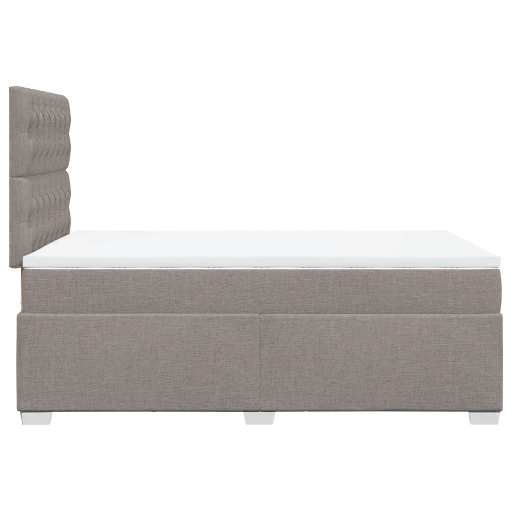 Cama boxspring c/ colchão 120x190cm tecido castanho-acinzentado