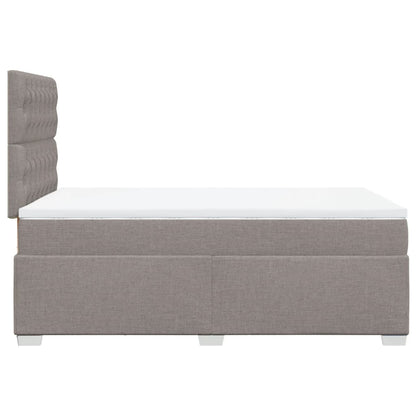 Cama boxspring c/ colchão 120x190cm tecido castanho-acinzentado