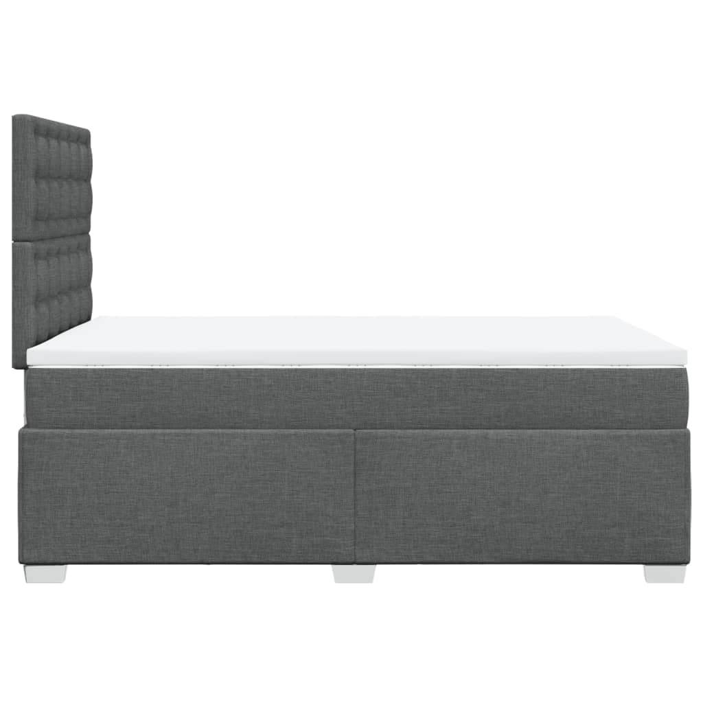 Cama boxspring com colchão 120x190 cm tecido cinzento-escuro