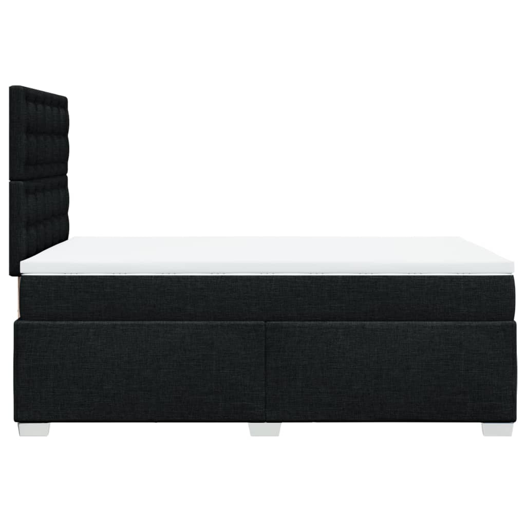 Cama boxspring com colchão 120x190 cm tecido preto