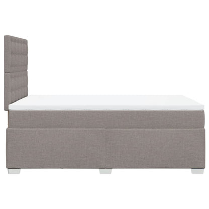 Cama boxspring c/ colchão 120x190cm tecido castanho-acinzentado