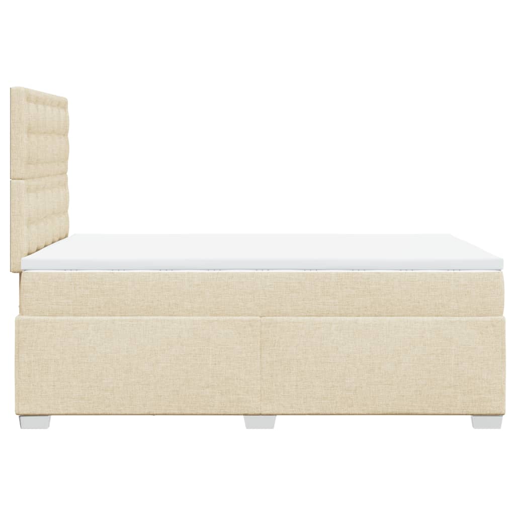 Cama boxspring com colchão 120x190 cm tecido cor creme