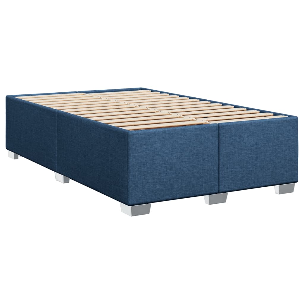 Cama boxspring com colchão 120x190 cm tecido azul