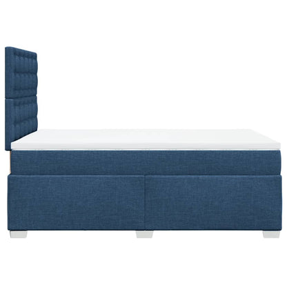 Cama boxspring com colchão 120x190 cm tecido azul