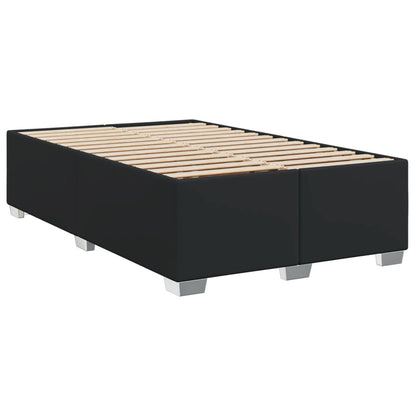 Cama boxspring com colchão 120x190 cm couro artificial preto