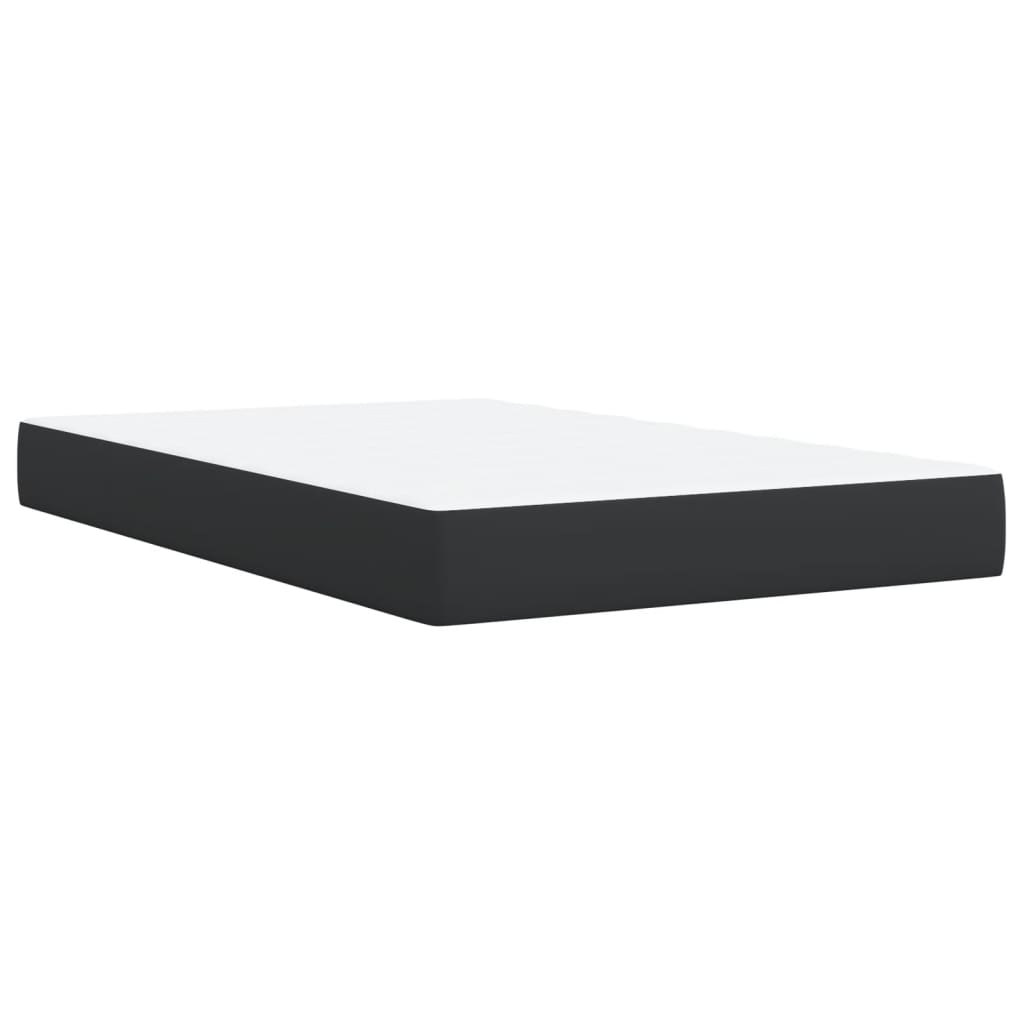 Cama boxspring com colchão 120x190 cm couro artificial preto