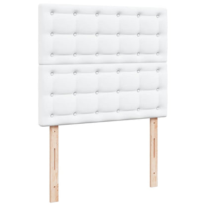 Cama boxspring com colchão 120x190 cm couro artificial branco