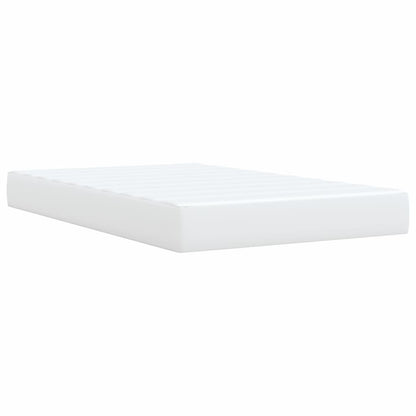 Cama boxspring com colchão 120x190 cm couro artificial branco