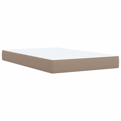 Cama boxspring c/ colchão 120x190cm couro artificial cappuccino