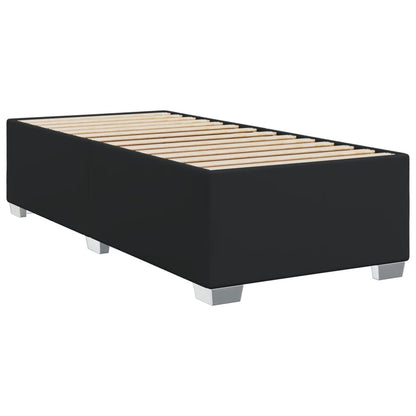 Cama box spring com colchão solteiro couro artificial preto