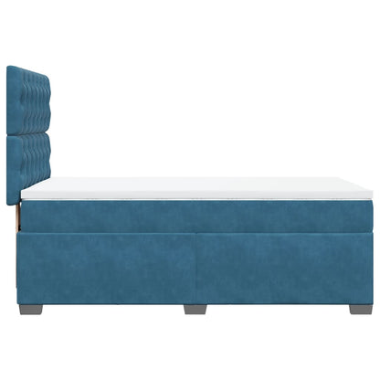 Cama boxspring com colchão 90x190 cm veludo azul