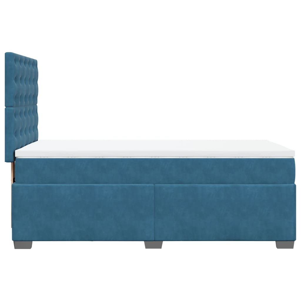 Cama boxspring com colchão 90x190 cm veludo azul