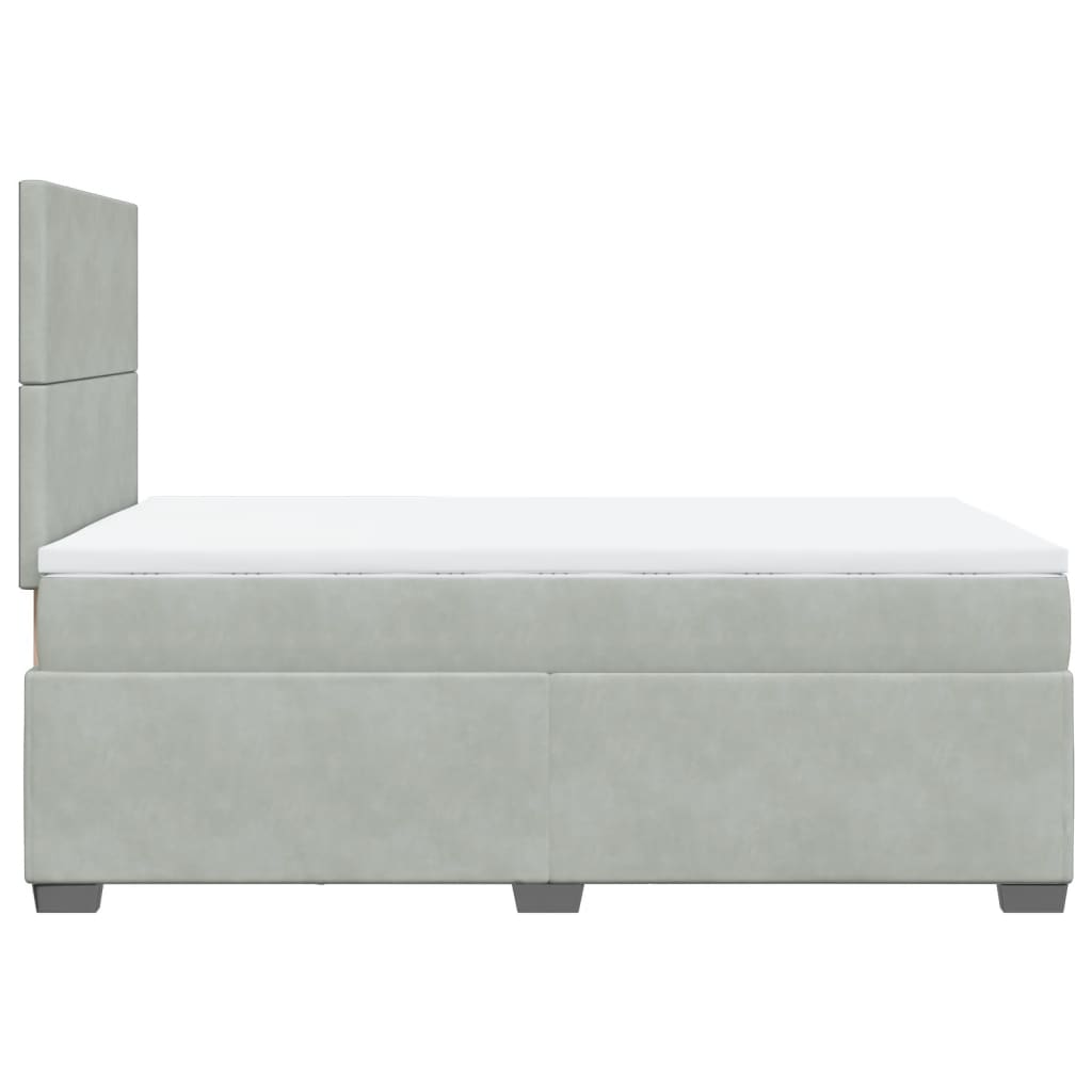 Cama boxspring com colchão 120x190 cm veludo cinzento-claro