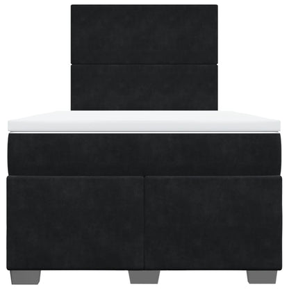 Cama boxspring com colchão 120x190 cm veludo preto