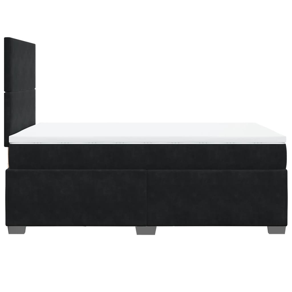 Cama boxspring com colchão 120x190 cm veludo preto