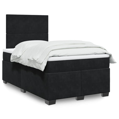 Cama boxspring com colchão 120x190 cm veludo preto