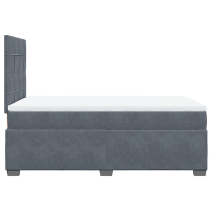 Cama boxspring com colchão 120x190 cm veludo cinzento-escuro