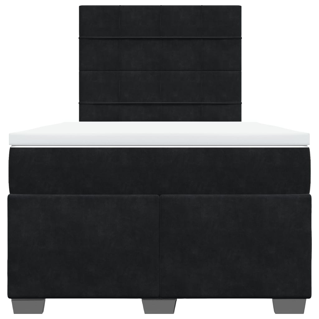 Cama boxspring com colchão 120x190 cm veludo preto