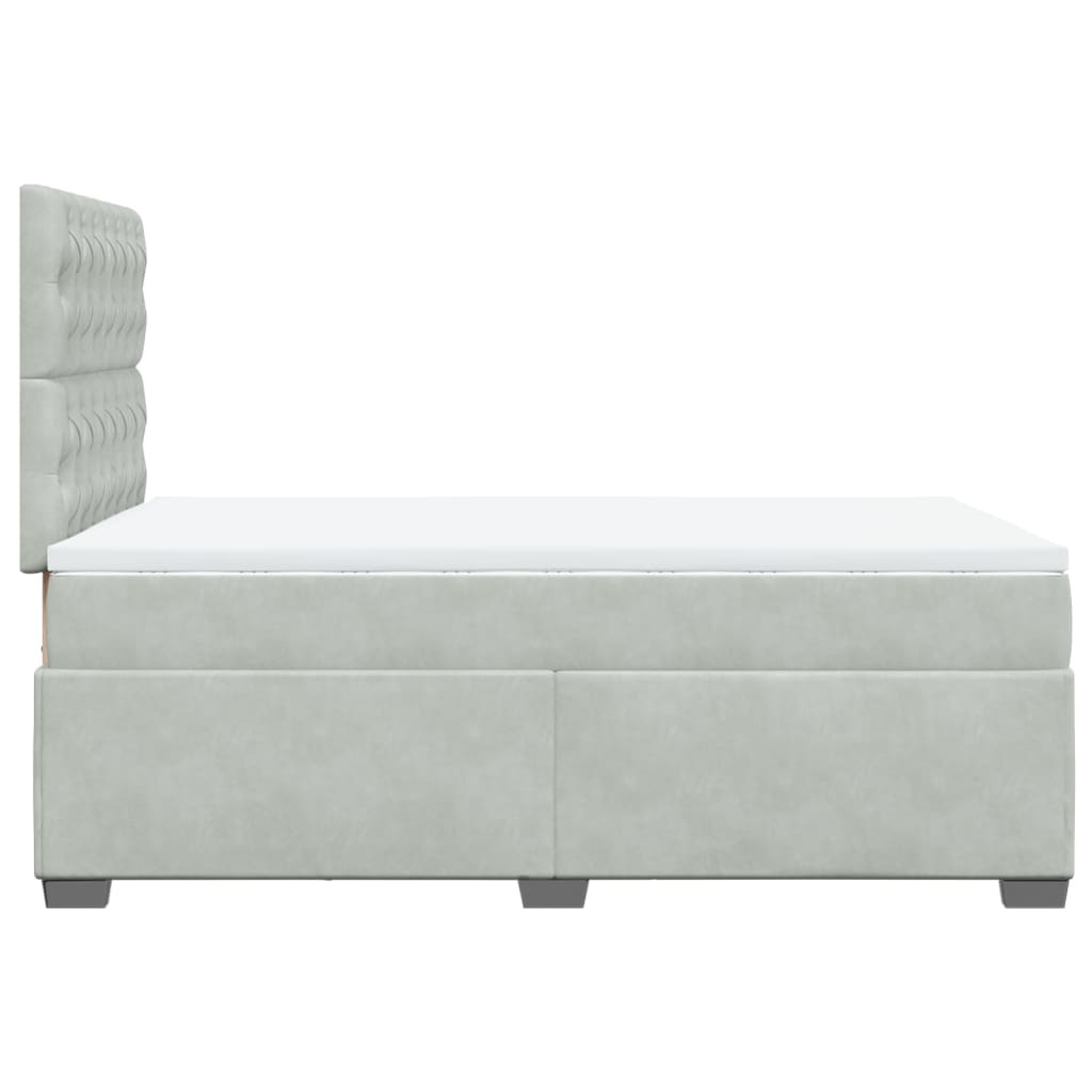 Cama boxspring com colchão 120x190 cm veludo cinzento-claro