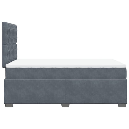 Cama boxspring com colchão 120x190 cm veludo cinzento-escuro