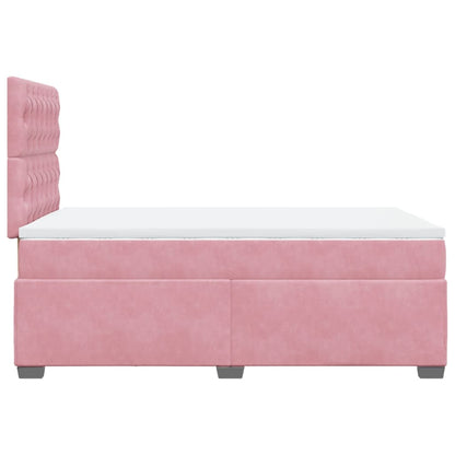 Cama boxspring com colchão 120x190 cm veludo rosa