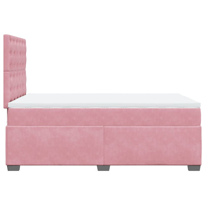 Cama boxspring com colchão 120x190 cm veludo rosa