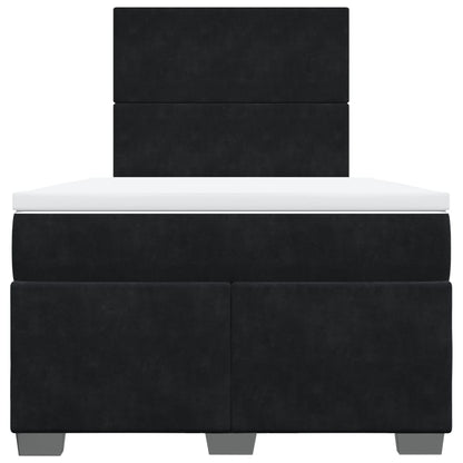 Cama boxspring com colchão 120x200 cm veludo preto