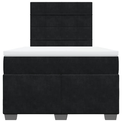 Cama boxspring com colchão 120x200 cm veludo preto