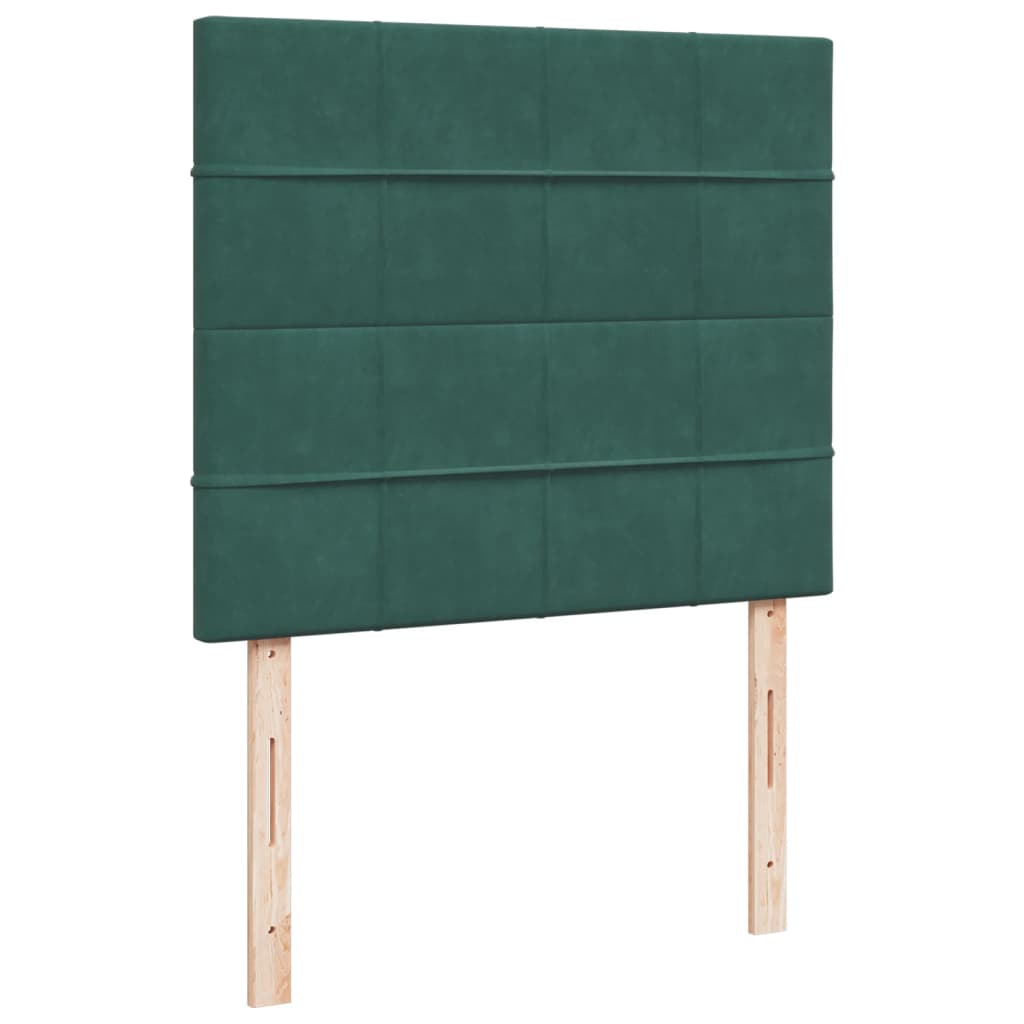 Cama boxspring com colchão 120x200 cm veludo verde-escuro