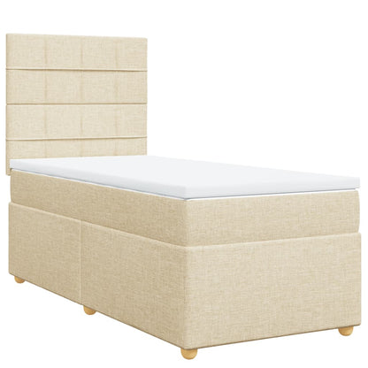 Cama com molas/colchão 90x190 cm tecido cor creme