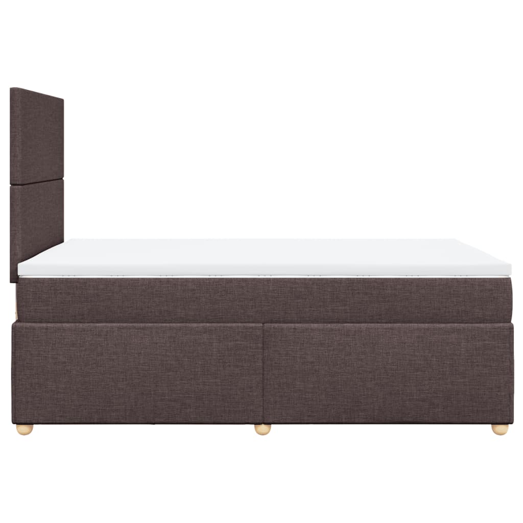 Cama boxspring com colchão 120x190 cm tecido castanho-escuro