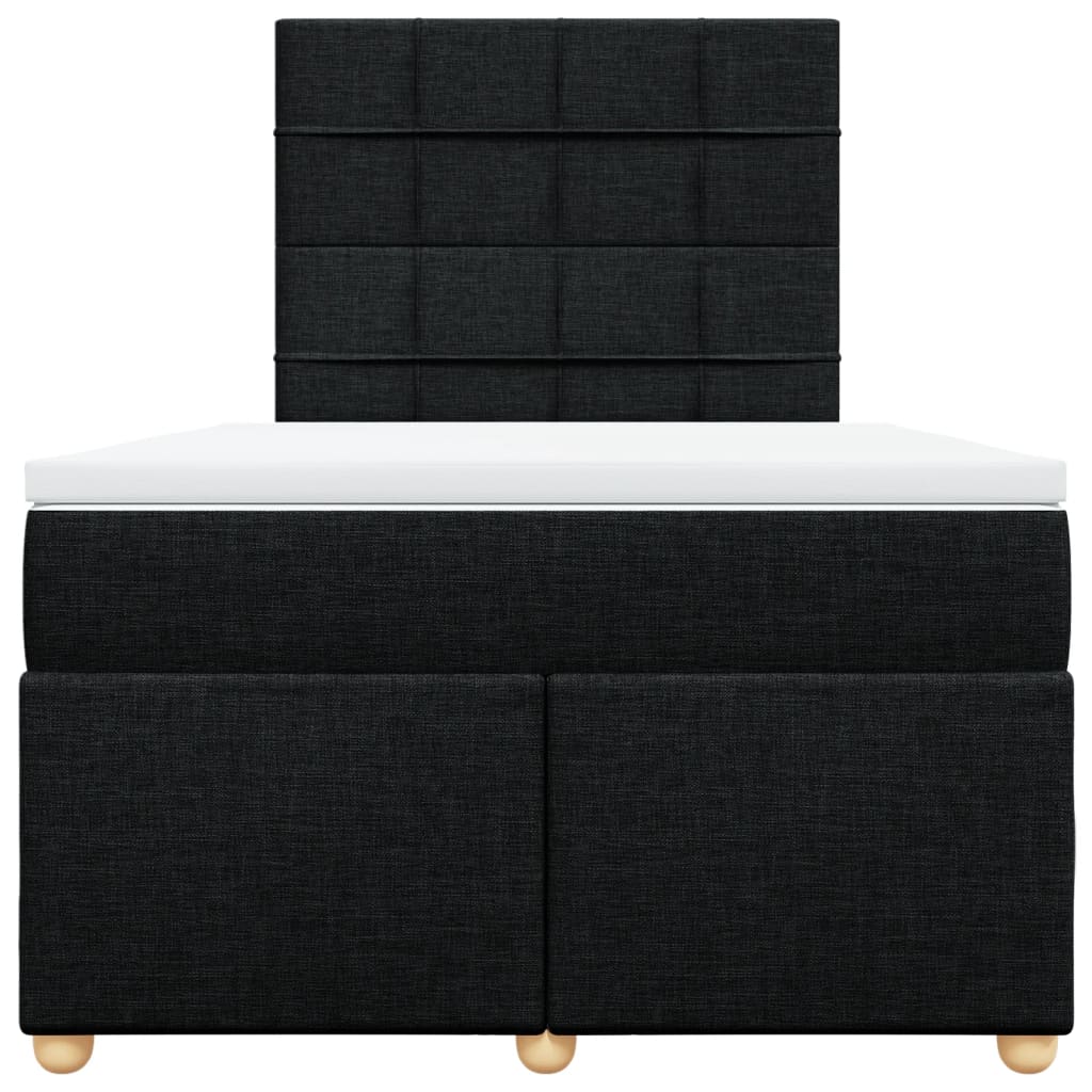 Cama boxspring com colchão 120x190 cm tecido preto