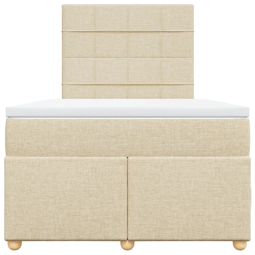 Cama boxspring com colchão 120x190 cm tecido cor creme