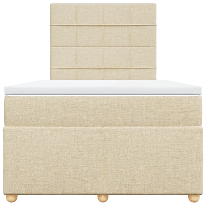 Cama boxspring com colchão 120x190 cm tecido cor creme