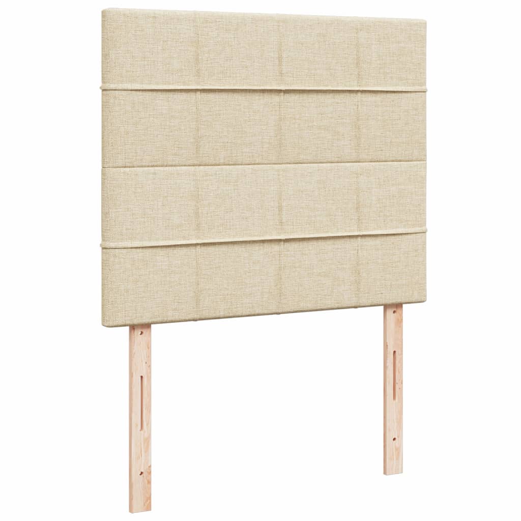 Cama boxspring com colchão 120x190 cm tecido cor creme