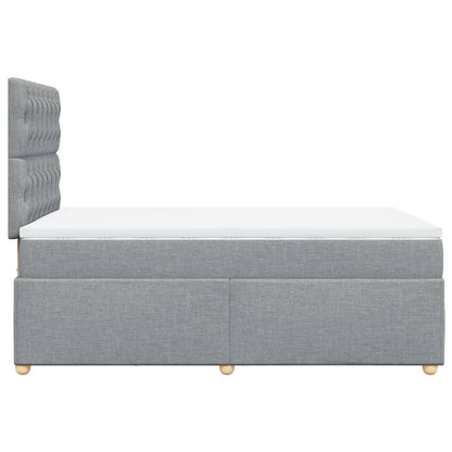 Cama boxspring com colchão 120x190 cm tecido cinzento-claro