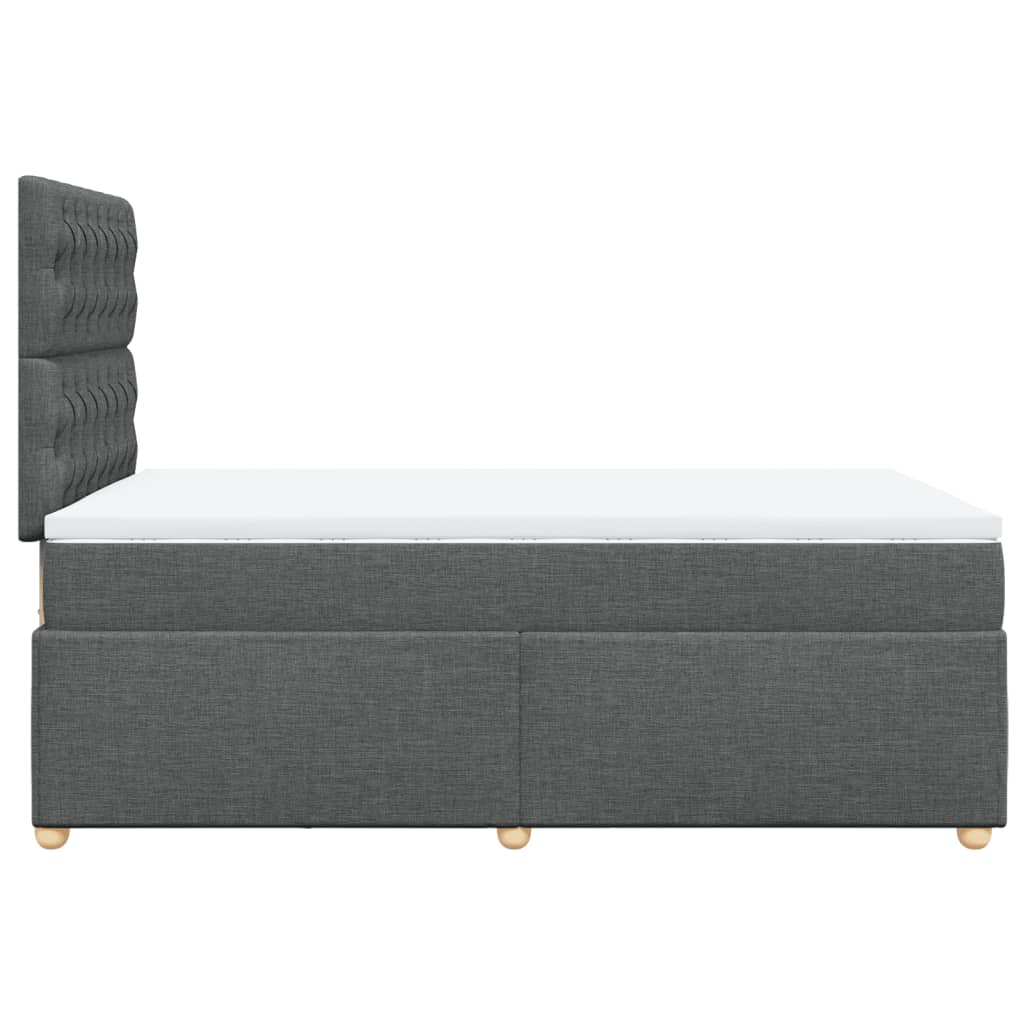 Cama boxspring com colchão 120x190 cm tecido cinzento-escuro