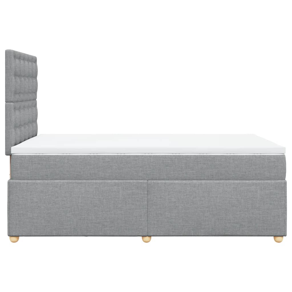 Cama boxspring com colchão 120x190 cm tecido cinzento-claro