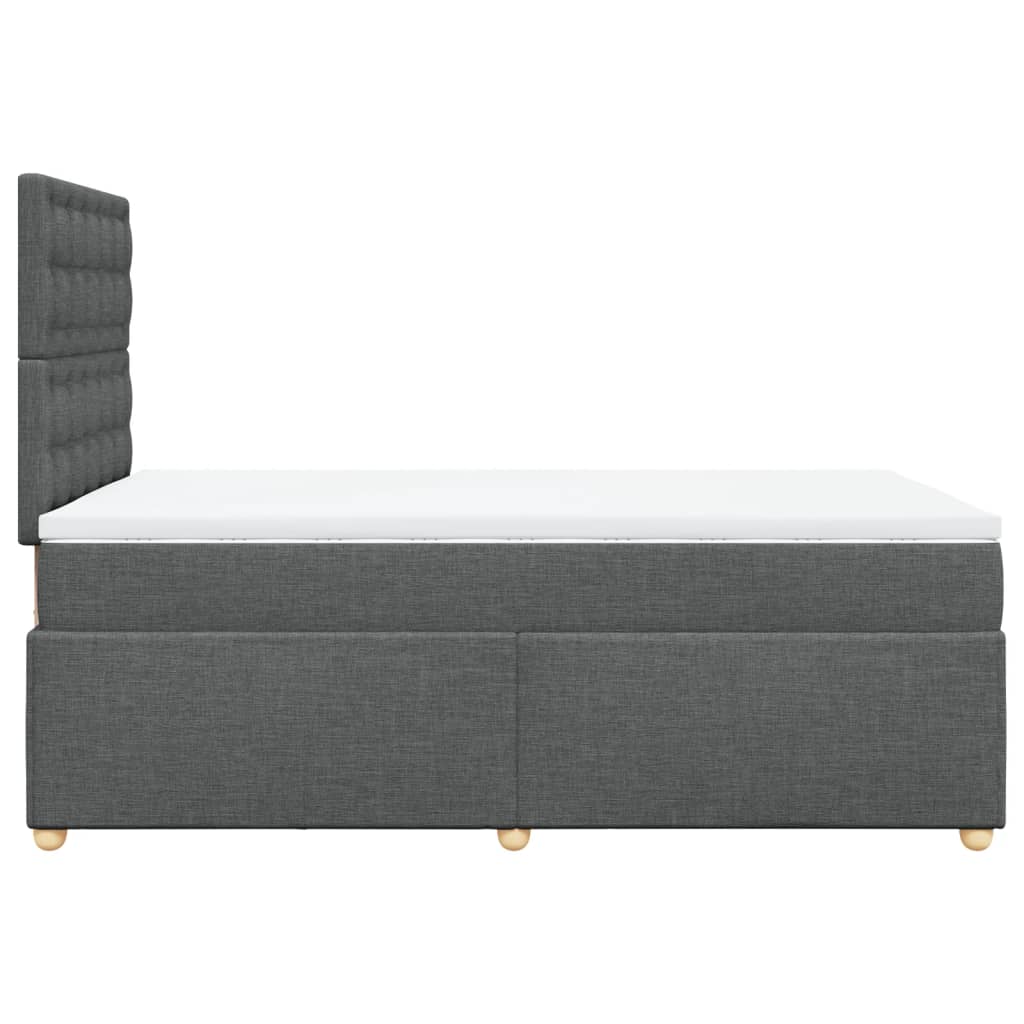 Cama boxspring com colchão 120x190 cm tecido cinzento-escuro