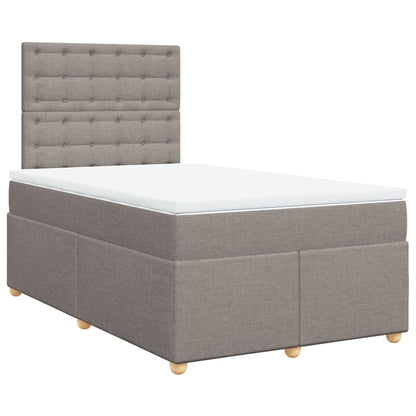 Cama boxspring c/ colchão 120x190cm tecido castanho-acinzentado