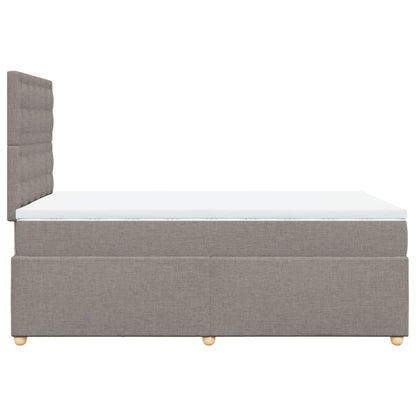 Cama boxspring c/ colchão 120x190cm tecido castanho-acinzentado