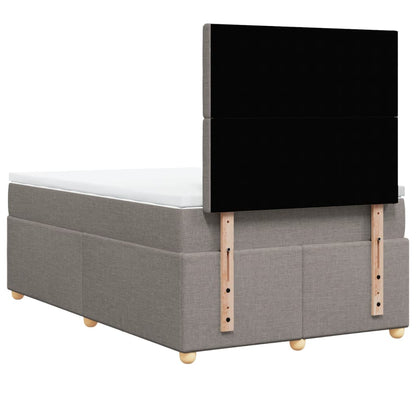 Cama boxspring c/ colchão 120x190cm tecido castanho-acinzentado