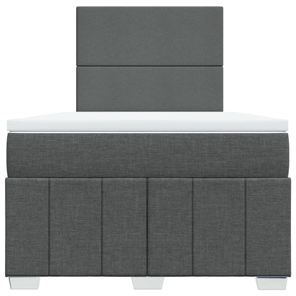 Cama boxspring com colchão 120x190 cm tecido cinzento-escuro