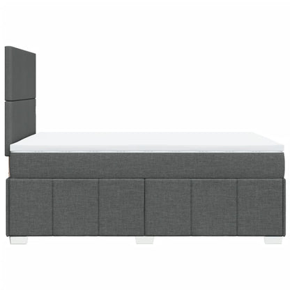 Cama boxspring com colchão 120x190 cm tecido cinzento-escuro