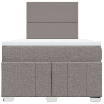 Cama boxspring c/ colchão 120x190cm tecido castanho-acinzentado