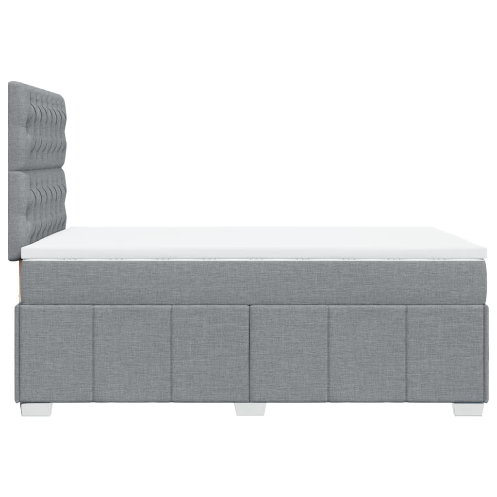 Cama boxspring com colchão 120x190 cm tecido cinzento-claro