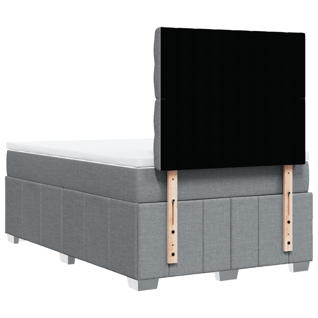 Cama boxspring com colchão 120x190 cm tecido cinzento-claro