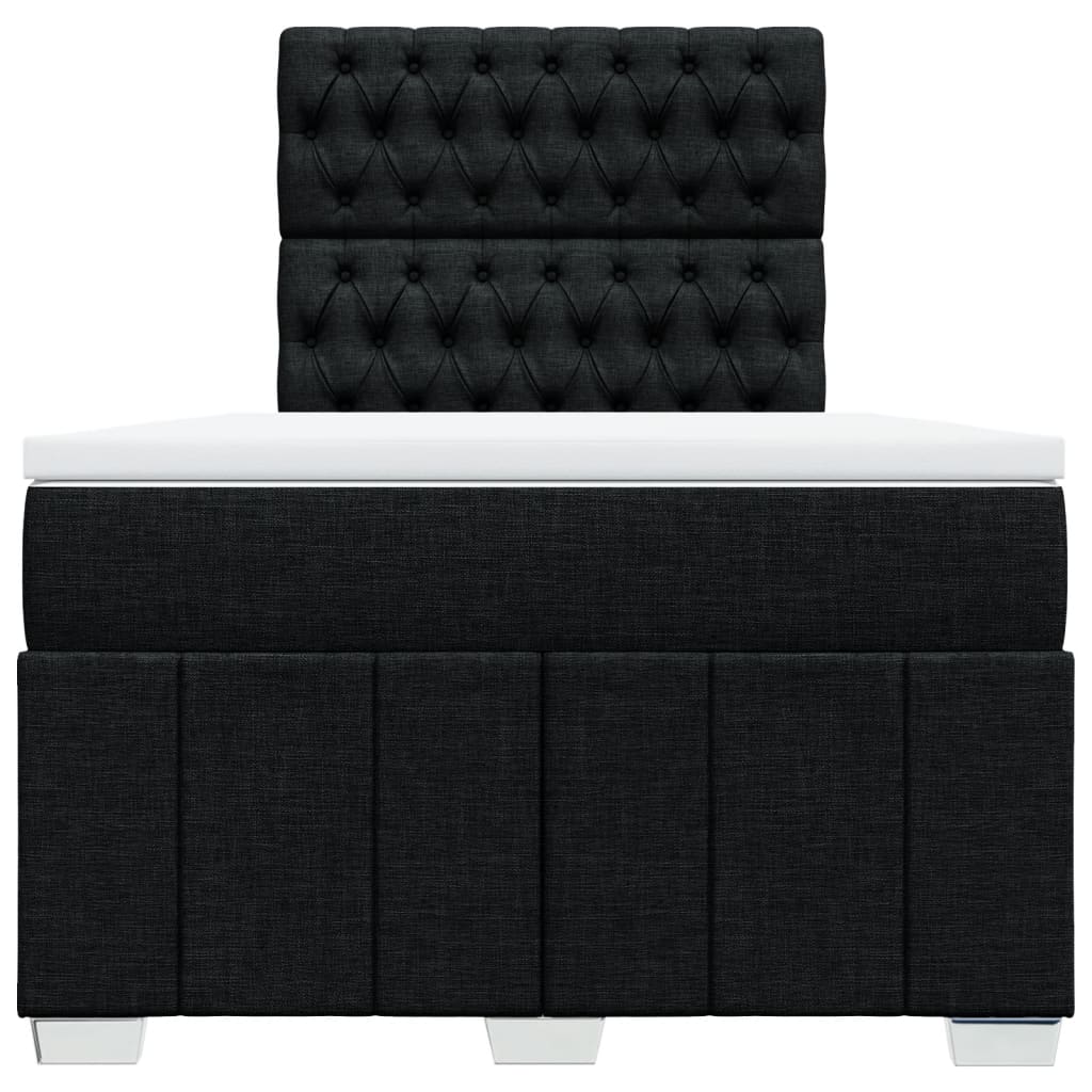 Cama boxspring com colchão 120x190 cm tecido preto