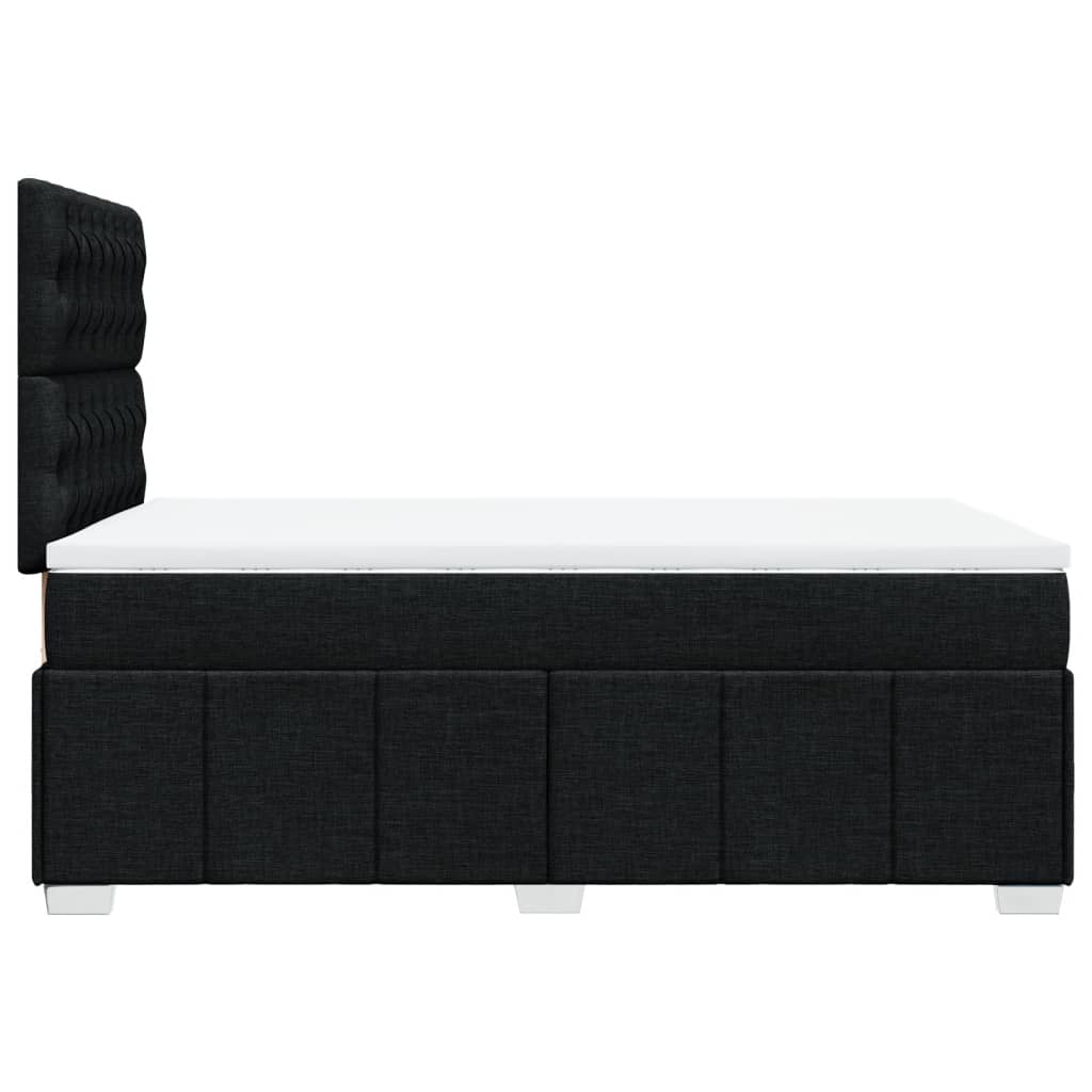 Cama boxspring com colchão 120x190 cm tecido preto